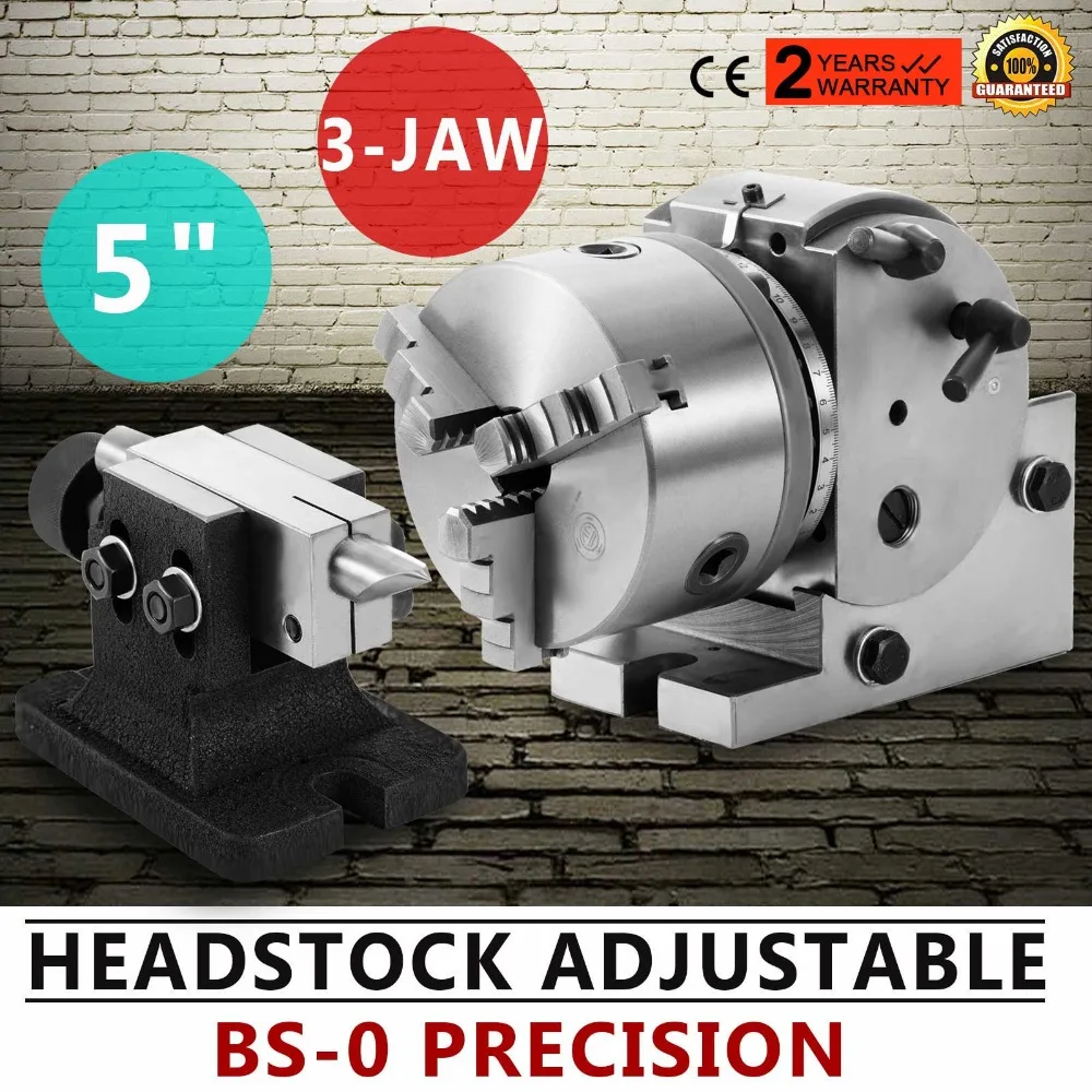 

BS-0 Precision 5" Semi Dividing Head 3-jaw Chuck milling machine dividing head