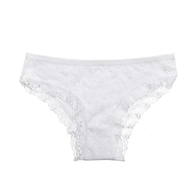 1pc white Сексуальные женские кружевные трусики 3 шт./компл. Для женщин, трусы для девочек, нижнее белье женские трусы с цветочным принтом и кружевами хлопковые трусы с заниженной талией белого и розового цвета - Цвет: 1pc white
