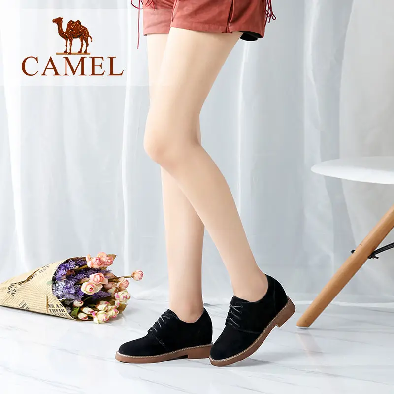 CAMEL/Новая коллекция женские весенние тонкие туфли из коровьей замши повседневные