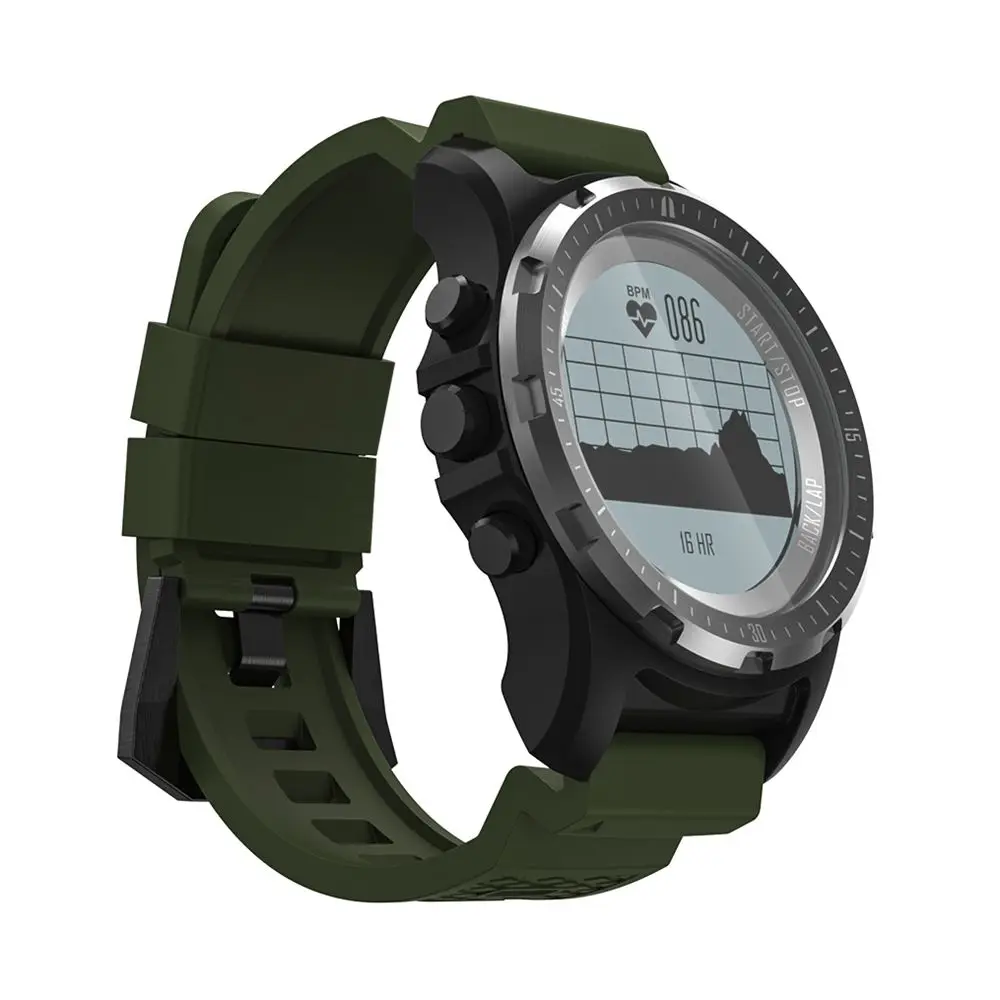 green Спортивные Смарт-часы S966 Водонепроницаемый IP68 сердечного ритма ЭКГ монитор над уровнем моря Температура шагомер gps Bluetooth 4,0 Для мужчин Smartwatch - Цвет: green