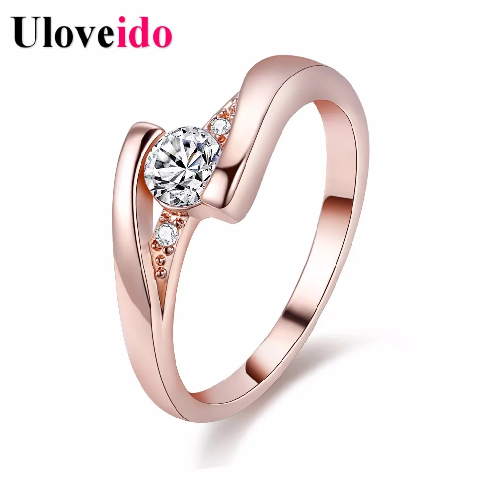 Женское кольцо Uloveido розовое золото модное серебряное Прямая поставка 15% J045 |