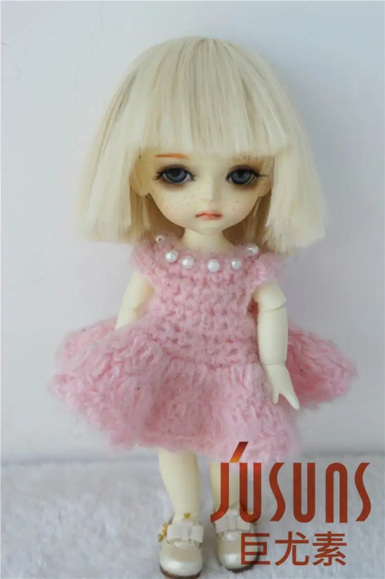 JD234 1/12 1/8 BJD парик короткая кукла бобо парик Размер 4-5 дюймов 5-6 дюймов куклы аксессуары термостойкие парики - Цвет: 5-6inch Blond 613