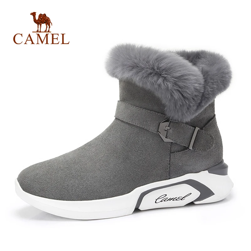 CAMEL/женские зимние ботинки женские модные повседневные ботильоны на меху теплые