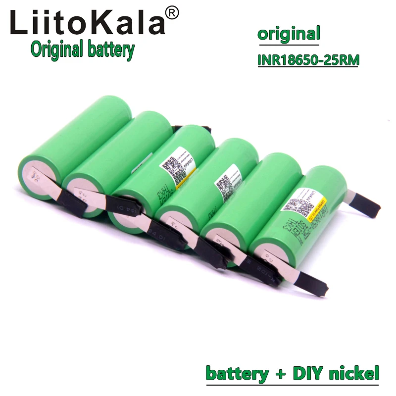 liitokala 18650 2500mah литиевая батарея inr1865025RM 20a батарея