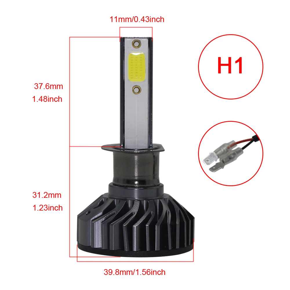 Лампы для передних фар 2 шт. H4 H7 H8/H9/H11 9005 9066 H1 72 Вт 8000LM светодиод DOB набор 6000K белый
