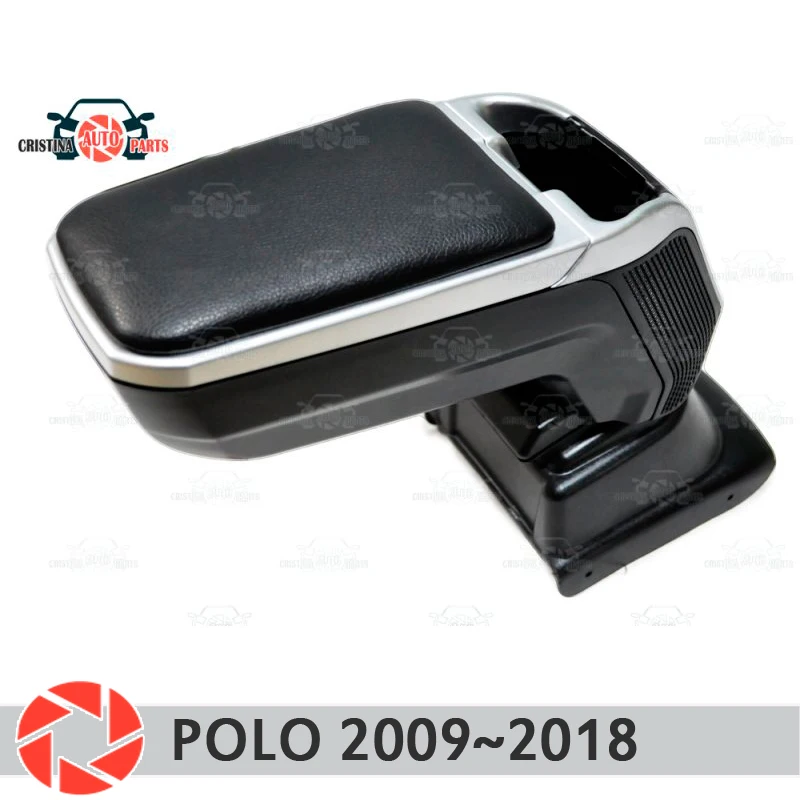 Подлокотник для Volkswagen Polo 2009 ~ 2019 центральный подлокотник кожаный ящик хранения