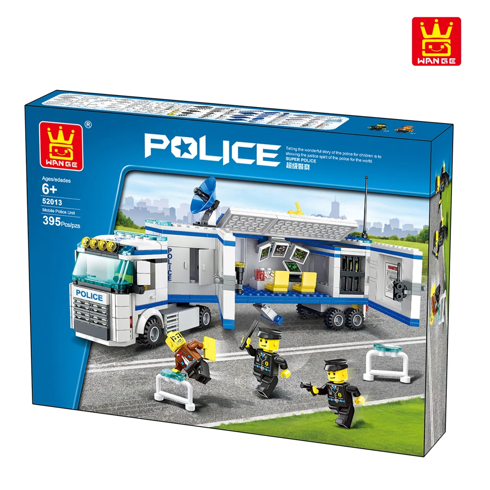 Блочные игрушки WANGE, мобильная командная станция серии городская полиция, 395 деталей, детские развивающие игрушки «сделай сам», детские пода... от AliExpress WW