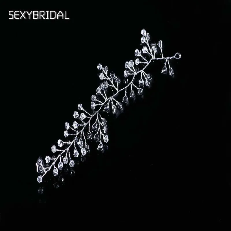 Женский роскошный нежный головной убор с кристаллами простой модный для невесты