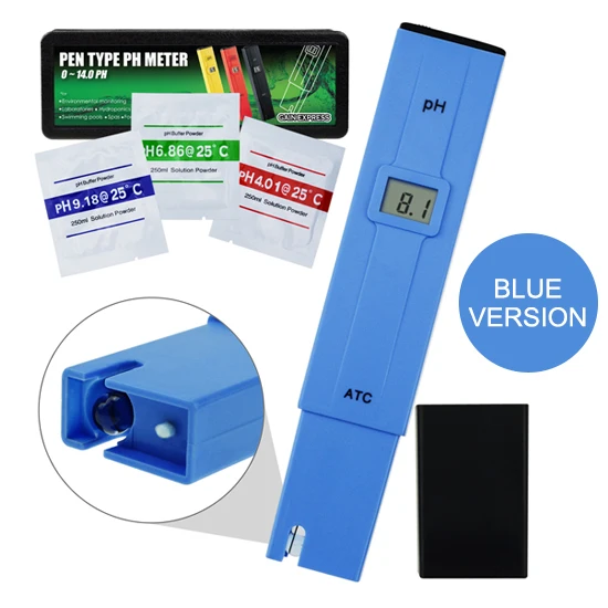 PH-014-BLUE РН-метр карманного размера, цифровой тестер качества воды ATC+/-0.1pH измерение бассейнов, аквариумов - Цвет: PH-014-BLUE