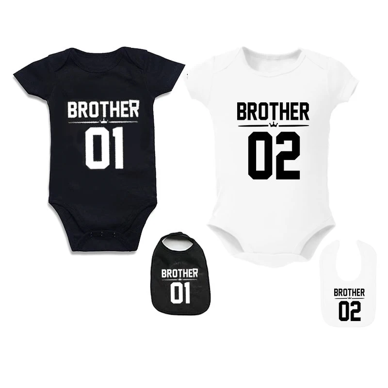 Одежда для малышей одинаковые комплекты семьи с надписью Big Sister and Brother хлопковый