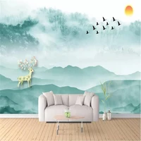 ink landscape painting art painting tv background wall high grade wall cloth manufacturers wholesale wallpaper mural photo wall