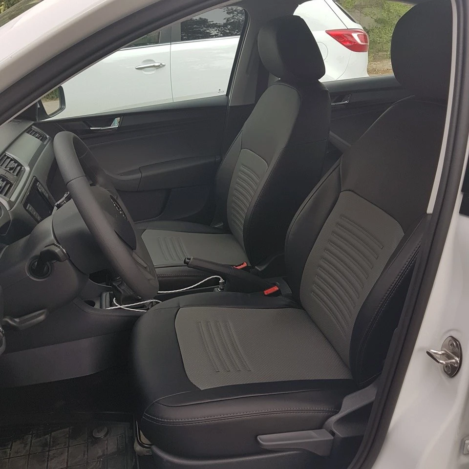 For Skoda Rapid Ambition 2013-2019 special seat covers with SEPARATE backrest without armrest Turin Eco-Leather | Автомобили и
