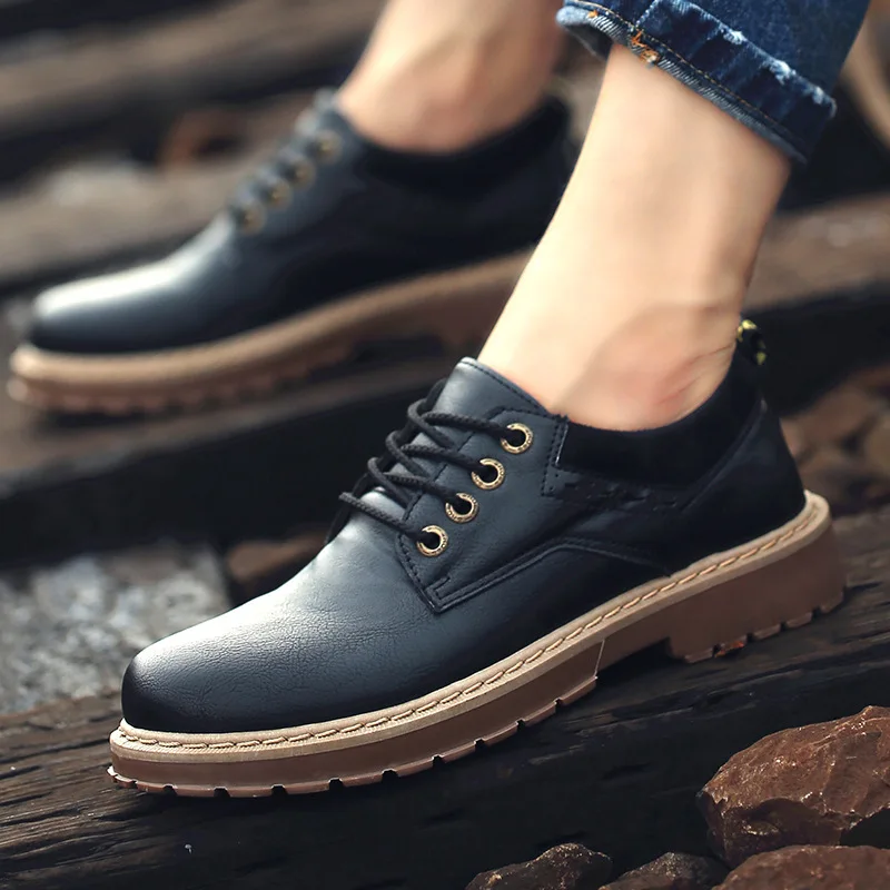 Brand new fashion Men's casual leather shoes lace up travel sneaker male oxford Work zapatillas deportivas RA-50 |