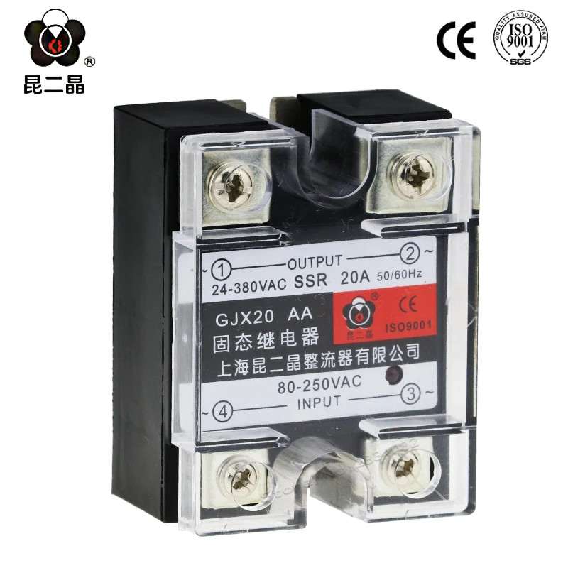 Однофазное твердотельное реле переменного тока в переменный ток 20 A 24 380 В выход 80