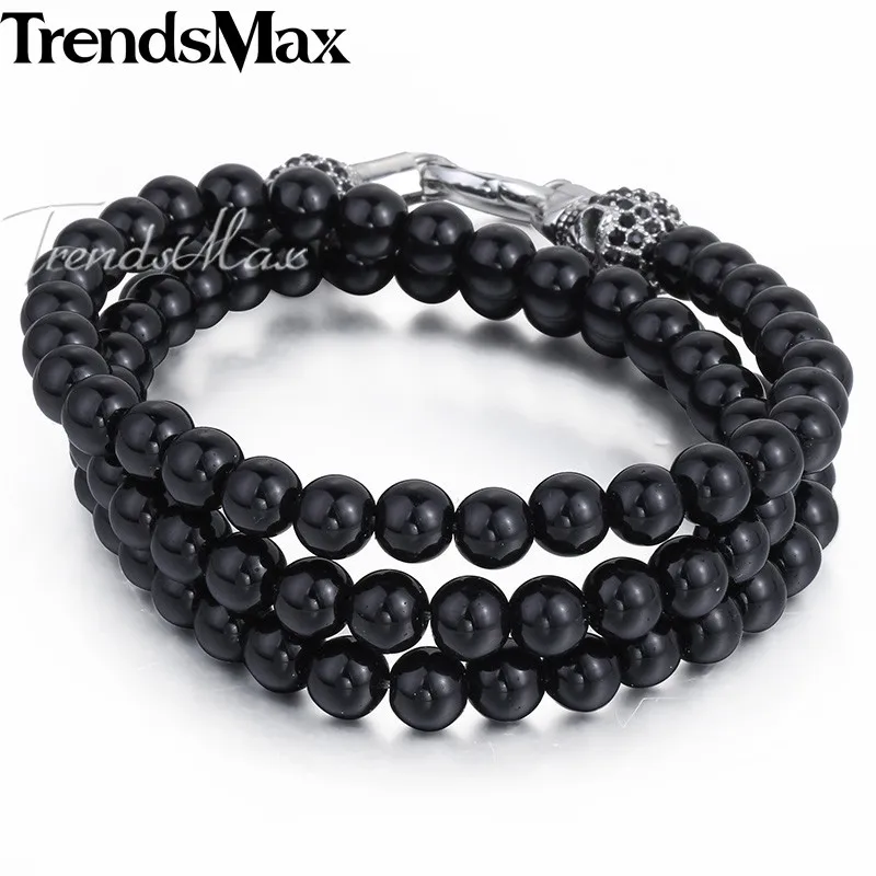 Trendsmax Будда бусы браслет ожерелье для мужчин 316L нержавеющая сталь Череп амулет