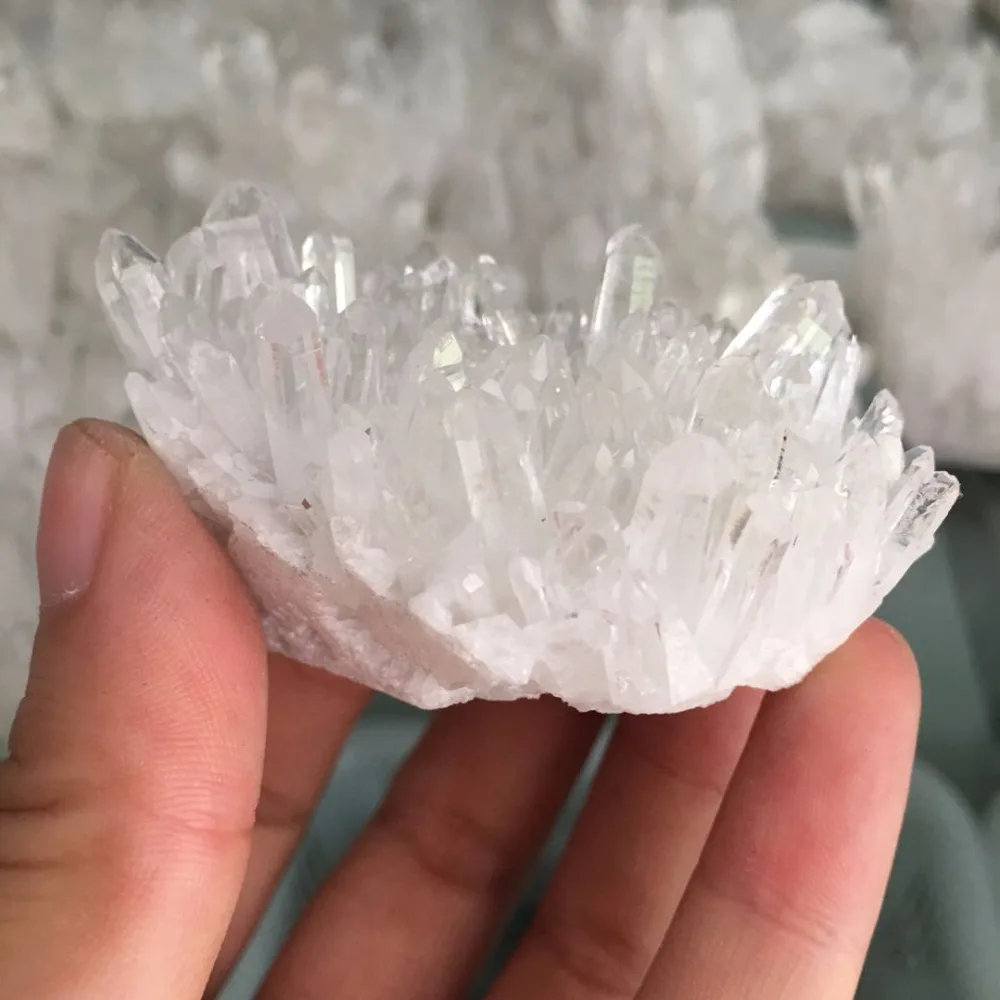 Натуральный прозрачный белый кварц Кристалл кластер кристалл drusy образец Рейки