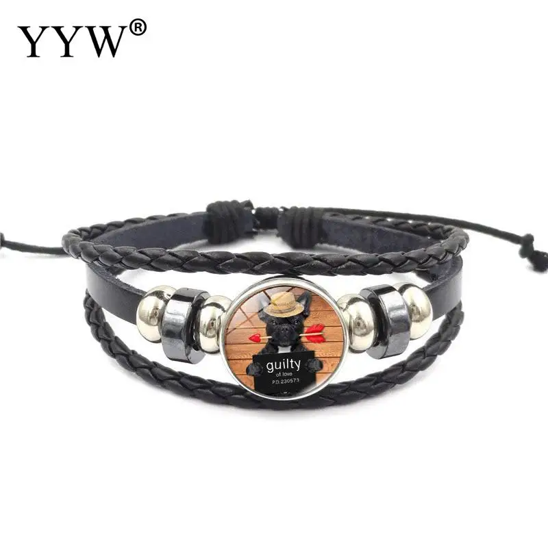 Женский кожаный браслет с принтом милая собака|bracelets for|leather bracelets for womenleather bracelet |