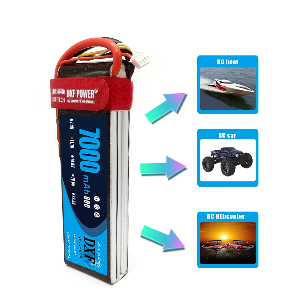 Аккумулятор DXF 3S Lipo хорошего качества 11 1 В 7000 мАч 35C Max60C для радиоуправляемого