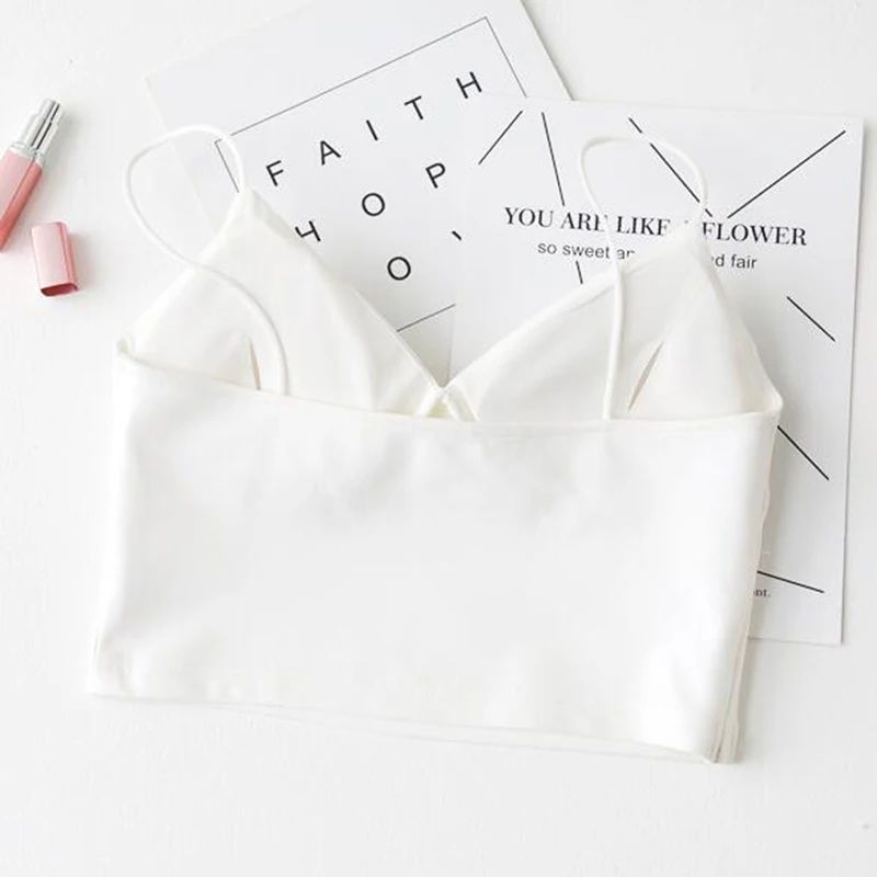 Женский топ на бретельках SEDUTMO белый короткий без рукавов ED259|Топы| |