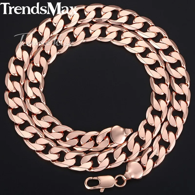 Pink Color GN321 Trendsmax, мужское ожерелье в стиле хип-хоп, Золотая кубинская цепочка, ожерелье для мужчин, ювелирные изделия, Прямая поставка,, подарки 12 мм KGN270 - Окраска металла: Pink Color GN321