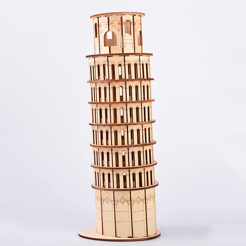 Наклонная башня Пизы набор деревянных моделей 3D diy игрушки для детей взрослых