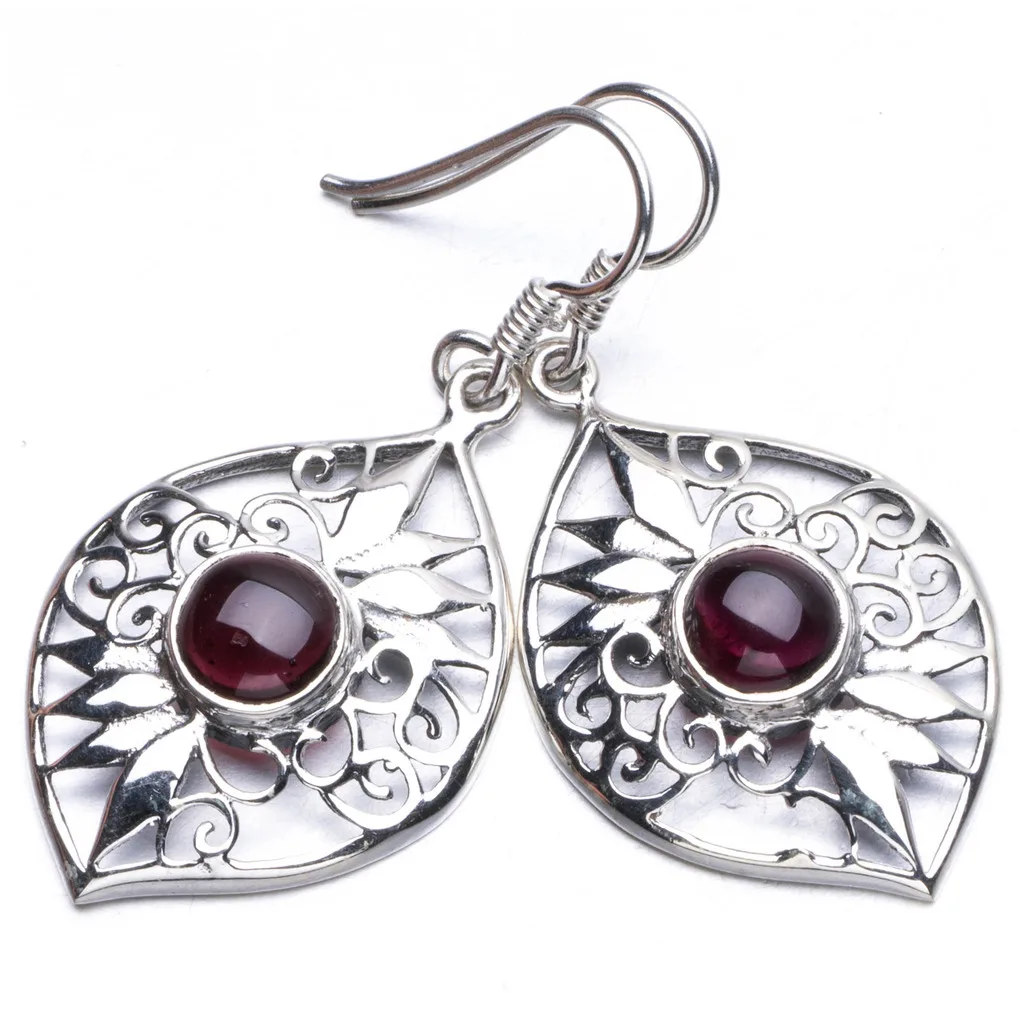 Stargems (TM) Природный аметист Boho 925 серебро серьги 1 1/2&quot|Серьги| |