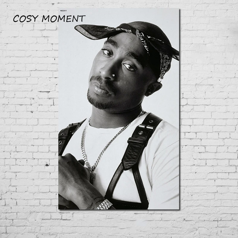 Постер COSY MOMENT tupac хип хоп музыка певица звезда 2PAC постер с HD печатью черно белый