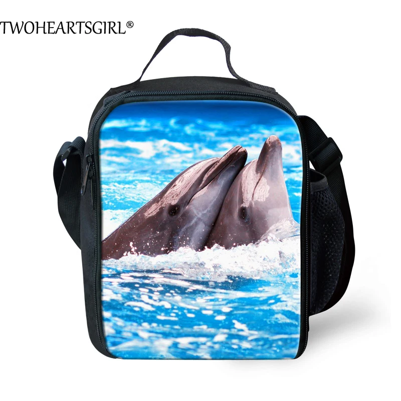 Женская Термосумка для пикника twoheart sgirl с изображением дельфина океана, переносная Термосумка для обеда, ланчбокс для девочек от AliExpress WW