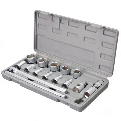 НАБОР ГОЛОВОК ЕРМАК 15 предметов 10 27 мм с карданным шарниром 1/2|set of heads|tools case settools car