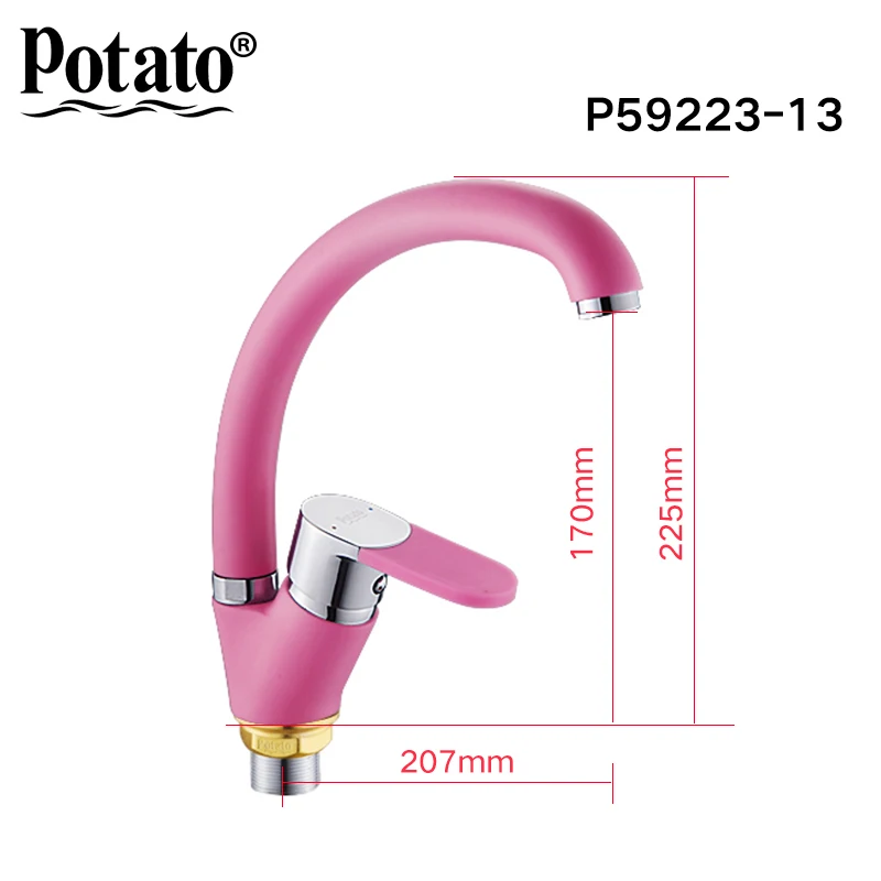 Potato 4 colors Single Handle Swivel Spout Kitchen Water Sink Mixer Tap Faucets bathroom Hot And Cold sink p59223-13 | Обустройство