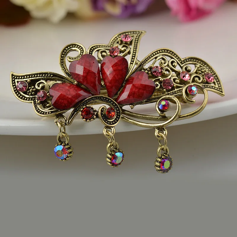 

1Pc Retro Rhinestone Flower Hair Clips Elegant Women Barrettes Hairclips Hairpins Beauty Hair Barrette Hairgrip Hair Accessories