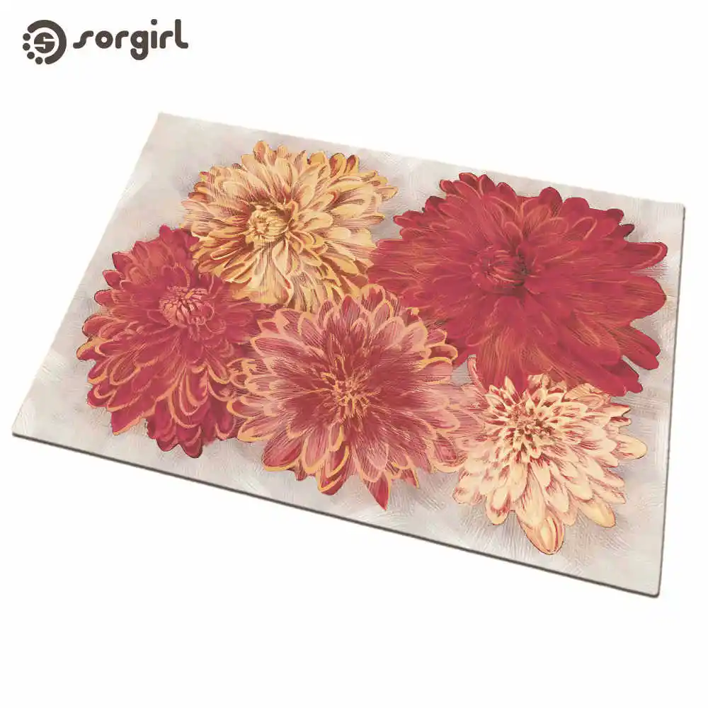 

Chrysanthemum flower doormat Front Door Mat Carpet Entrance Indoor eco-friendly natural Non-slip Floor Mat Bath living room Rug