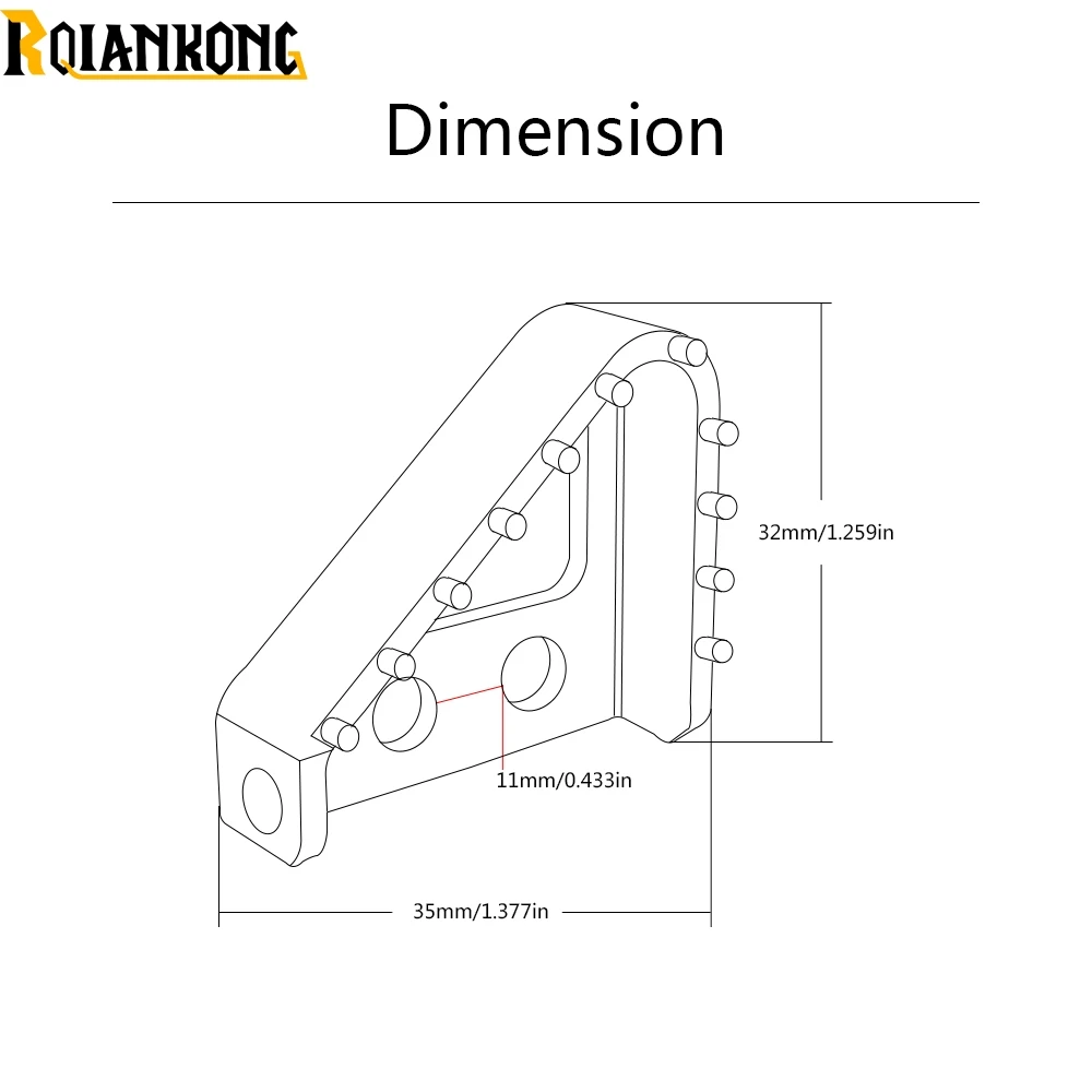 Алюминиевая задняя педаль тормоза для мотоцикла CNC ступенчатые наконечники 125 200