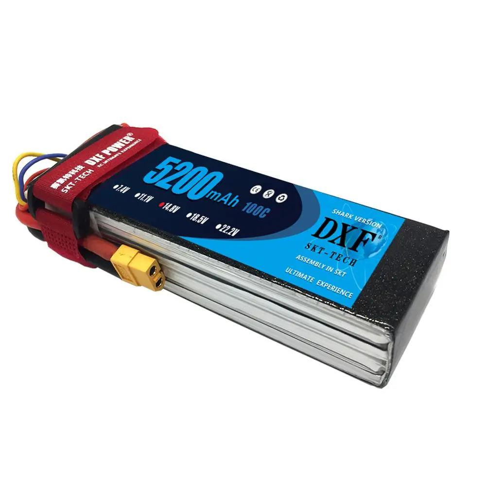 DXF RC Lipo Battery 14 8 V 5200mAh 100C 4S Max 200C для Romote Control Drone Quadcopter Boat Airplane car Helicopter truck | Игрушки и