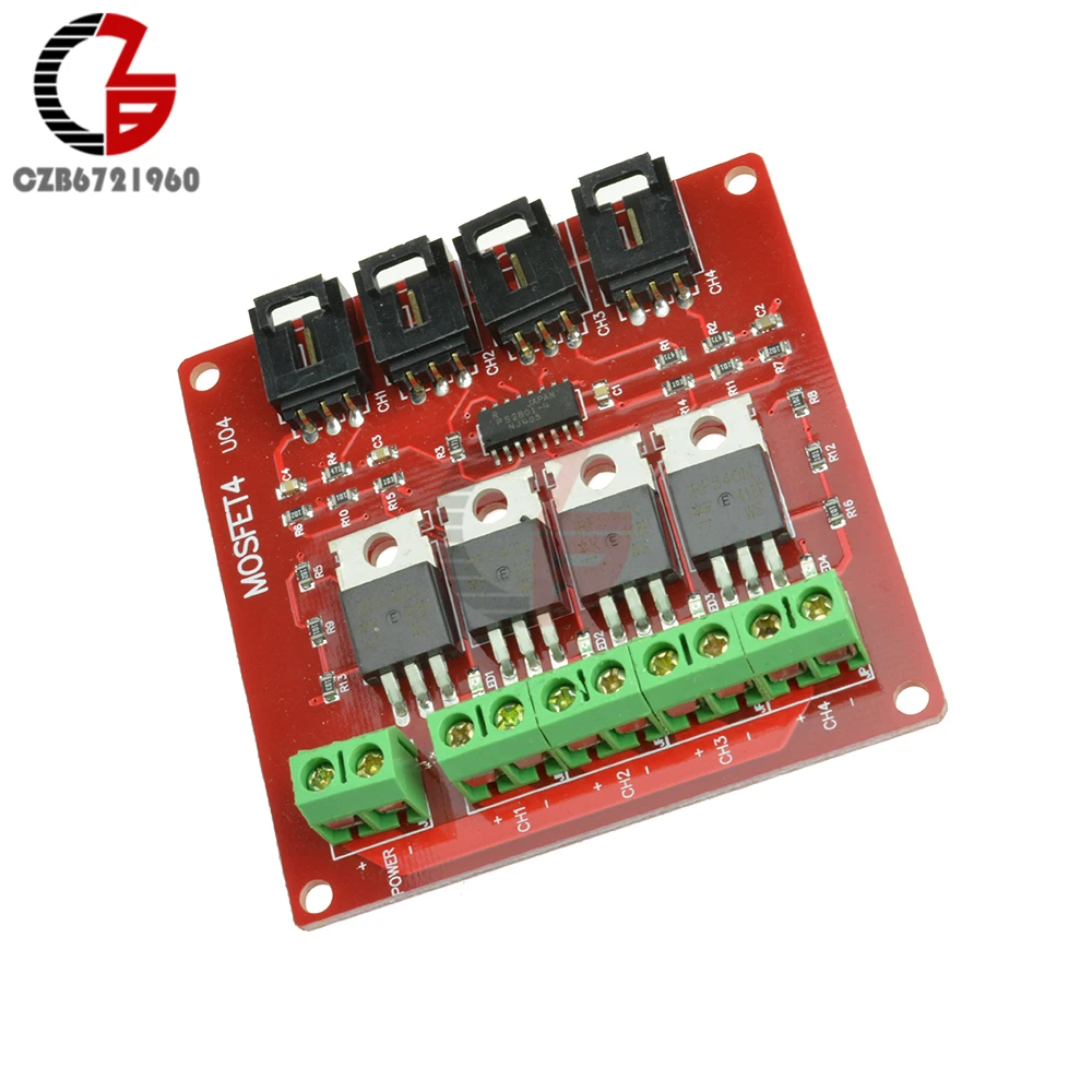 4 канальная Кнопка MOSFET IRF540 V2.0 + модуль для Arduino драйвер двигателя освещение диммер