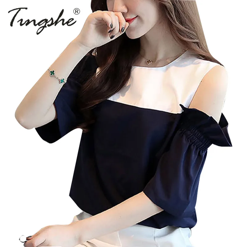 O neck blouse shirt women tops Lantern sleeve bow Patchwork elegant zipper sexy blusas female |