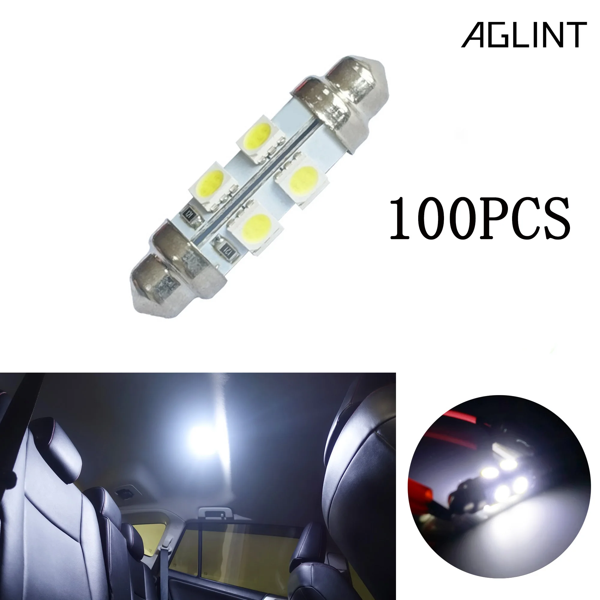 СВЕТОДИОДНАЯ Гирлянда AGLINT 100 шт./лот оптовая продажа C5W 41 мм 42 5050 8 светодиодных