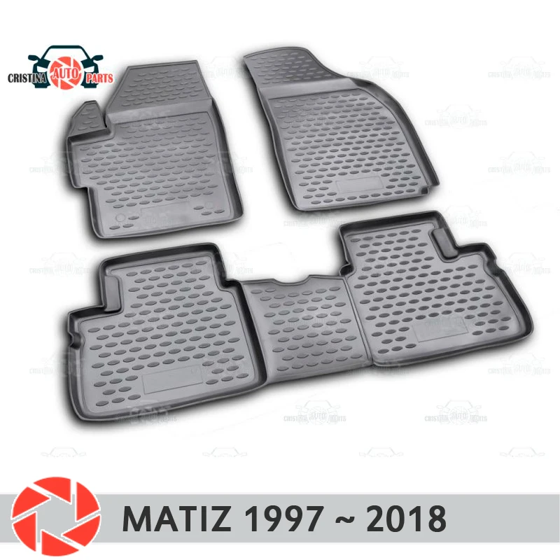 Напольные коврики для Daewoo Matiz 1997 ~ 2018 Нескользящие полиуретановые защита от грязи