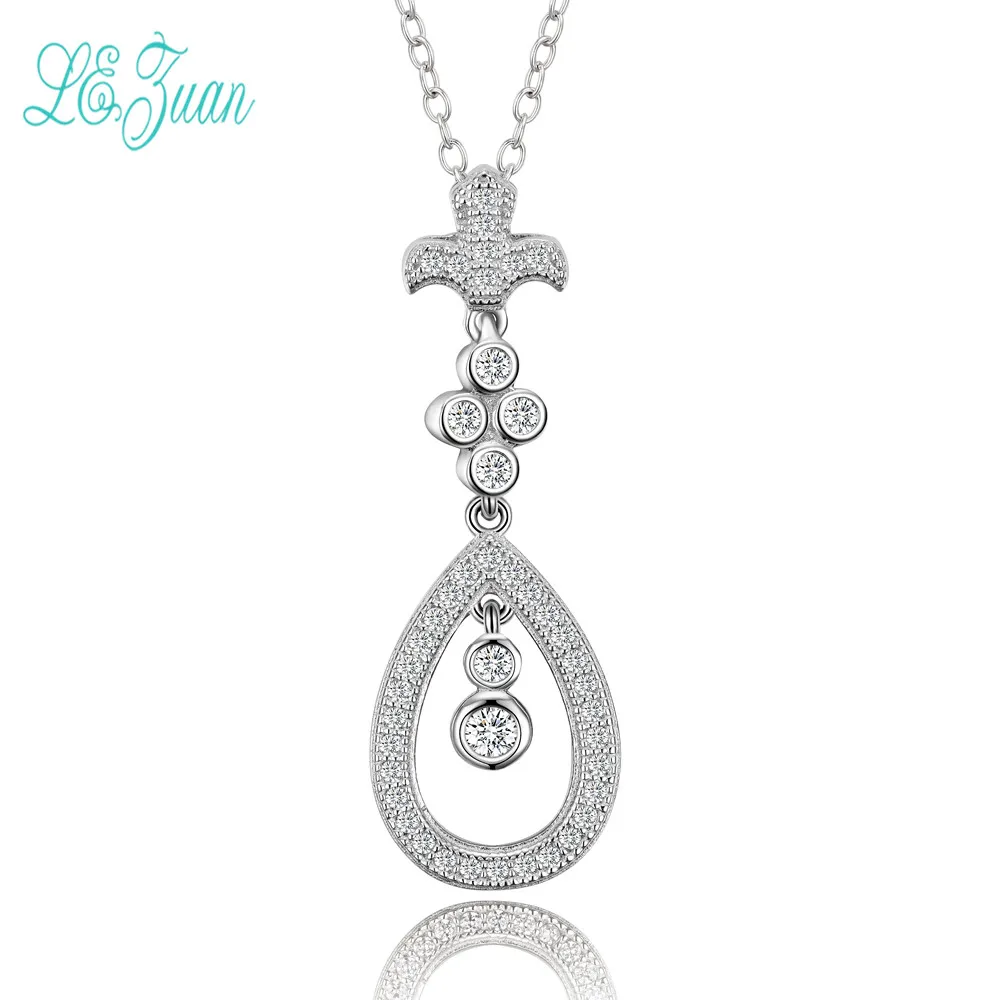 

L & zuan женский кулон для ожерелья, хорошее ювелирное изделие, без цепочки, серебро 925 пробы, классика, капля воды, кубический цирконий, Прямая поставка