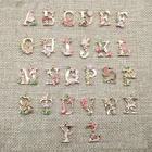 2 шт.лот Подвески с буквами в виде цветов из металлического сплава