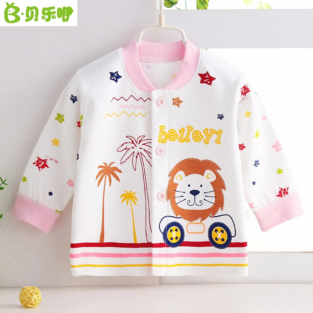 Spring Summer Baby carton T-shirt 100% Cotton Long sleeve Top clothes for baby boys girls 6-24M soft underwear | Детская одежда и