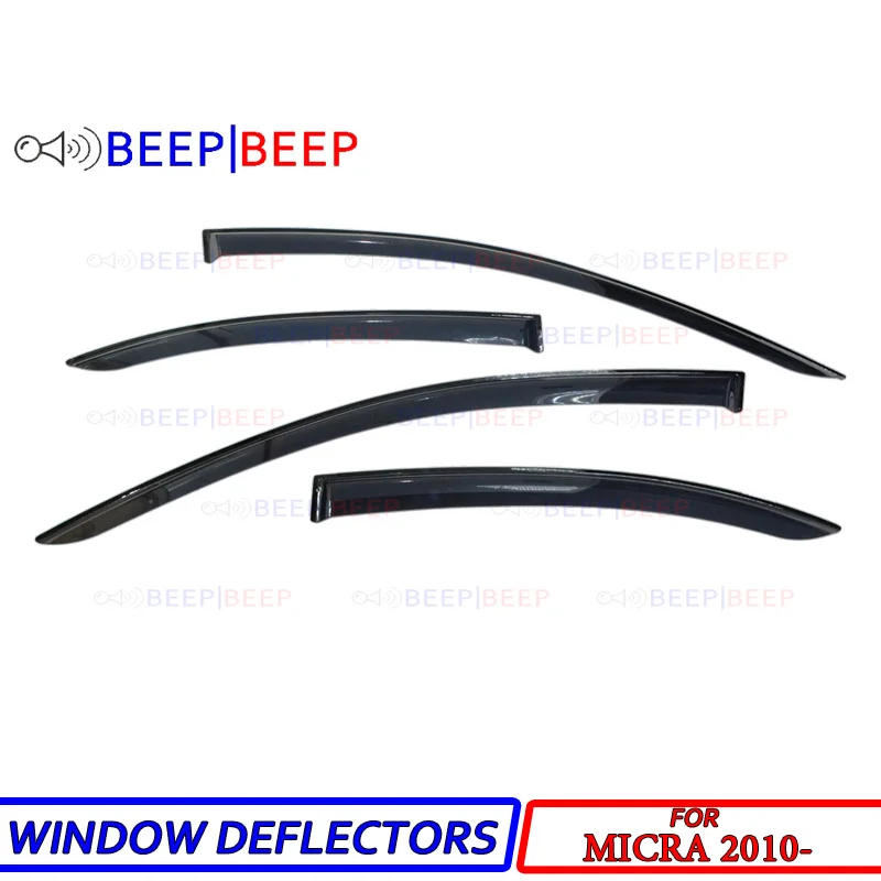 

Car window deflectors for Nissan Micra 2010- car window deflectors sun guard rain wind vent visor cover car styling accessories