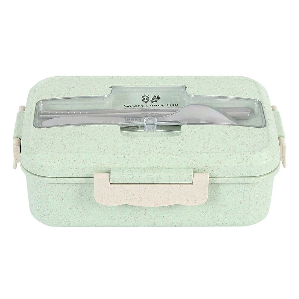 

3 Compartments Lunch Box Food Container Set Bento Storage Boxes For Kids Adults With chopsticks And Spoon [4]