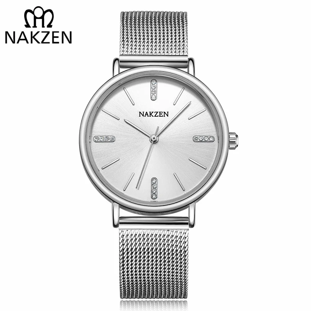 

Часы наручные NAKZEN женские кварцевые с хронографом, модные простые Стильные Роскошные брендовые золотистые наручные, подарок
