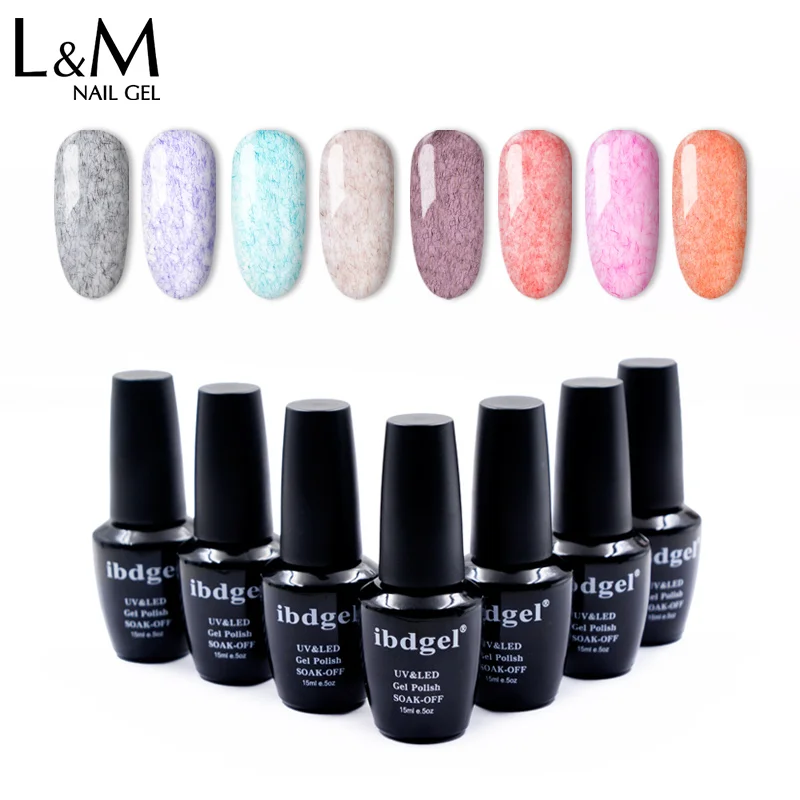 6 шт. ibdgel Гель лак УФ гель лаки для ногтей Vernis Полупостоянный Lucky 15 мл