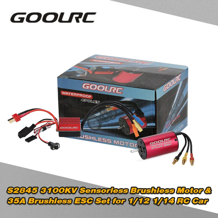 GoolRC S2845 3100KV 3900KV бесщеточный мотор и 35A бесщеточный комплект ESC Combo для 1/12 1/14 RC автомобилей грузовиков Wltoys автозапчасти - Цвет: 3100KV Motor 35A ESC