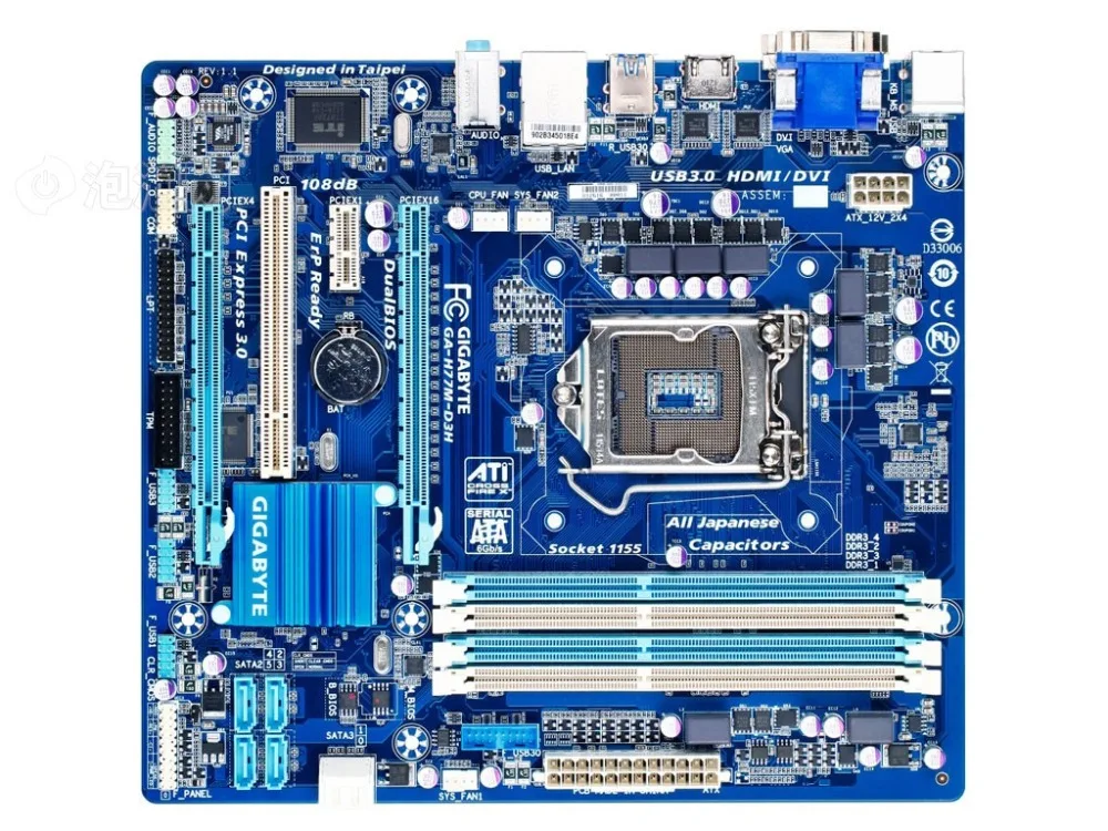 Материнская плата для ПК Gigabyte GA H77M D3H H77 LGA 1155 i3 i5 i7 DDR3 32G SATA3 Micro ATX 100% полностью