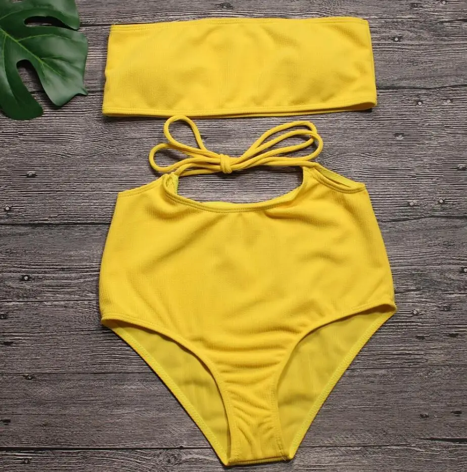 Сексуальное бикини bresilien fronde Bandeau Biquini Tail haute Maillot De Bain женские ансамбль