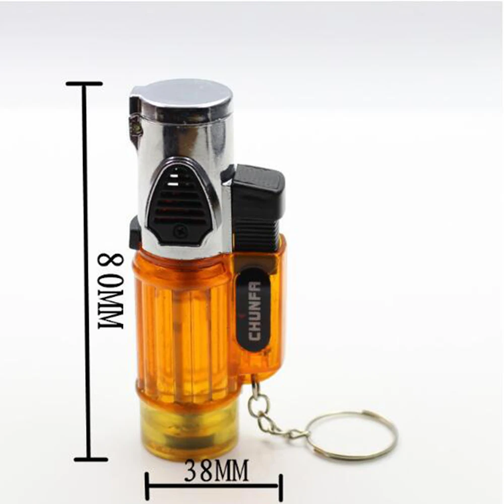 Ветронепроницаемая Тройная струйная зажигалка с пламенем для сигар портативная