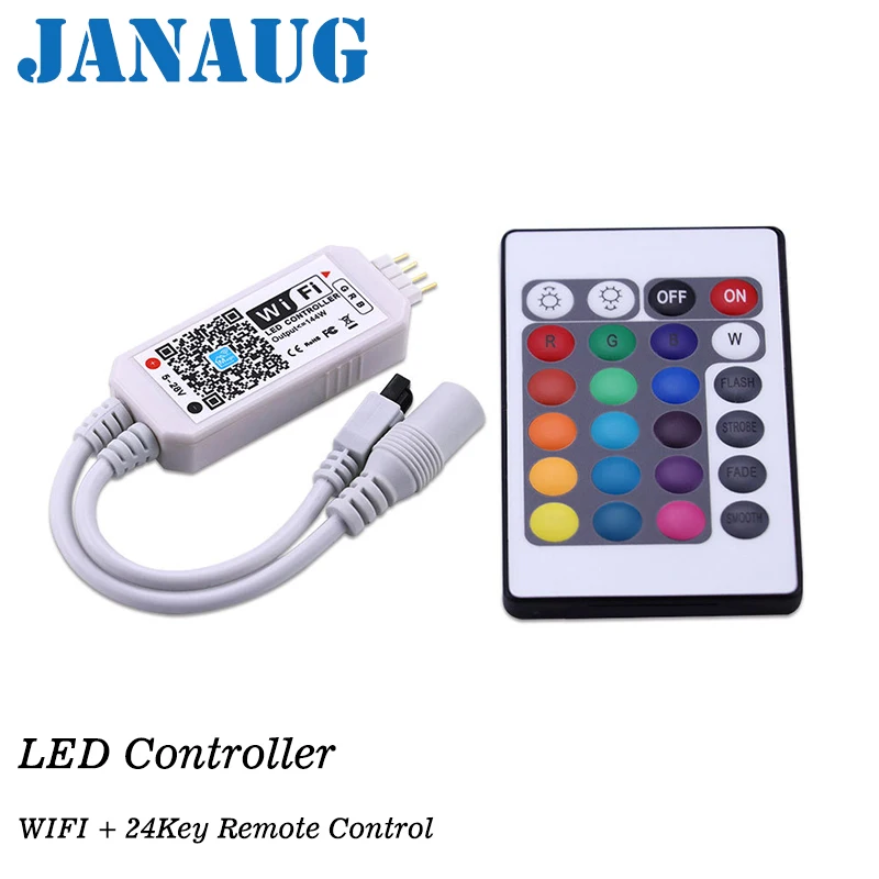 DC5 28V ИК 24key мини Wi Fi RGB полосы контроллер musicale Amazon Alexa Google домашний телефон для